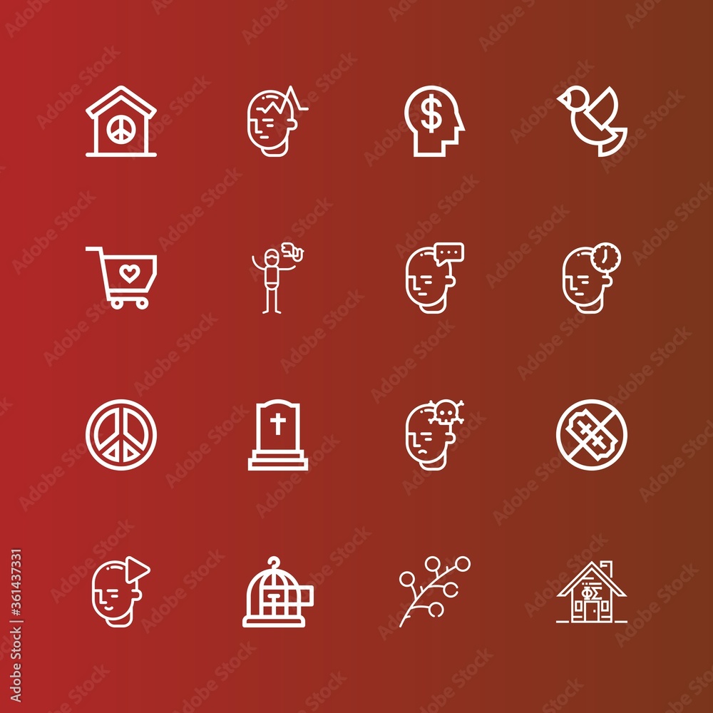 Editable 16 peace icons for web and mobile