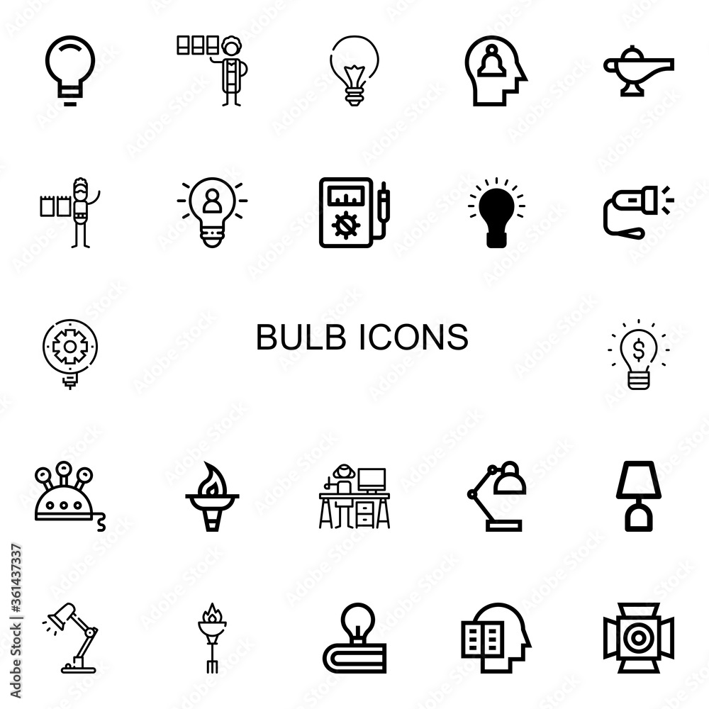 Fototapeta premium Editable 22 bulb icons for web and mobile