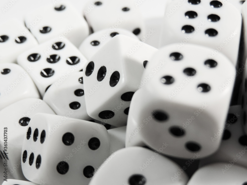 close up of dice on a white background close up of dice on a white background
