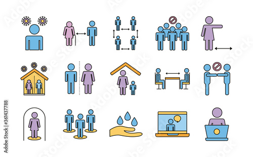 bundle of distance social set icons