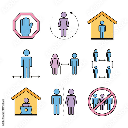 bundle of distance social set icons