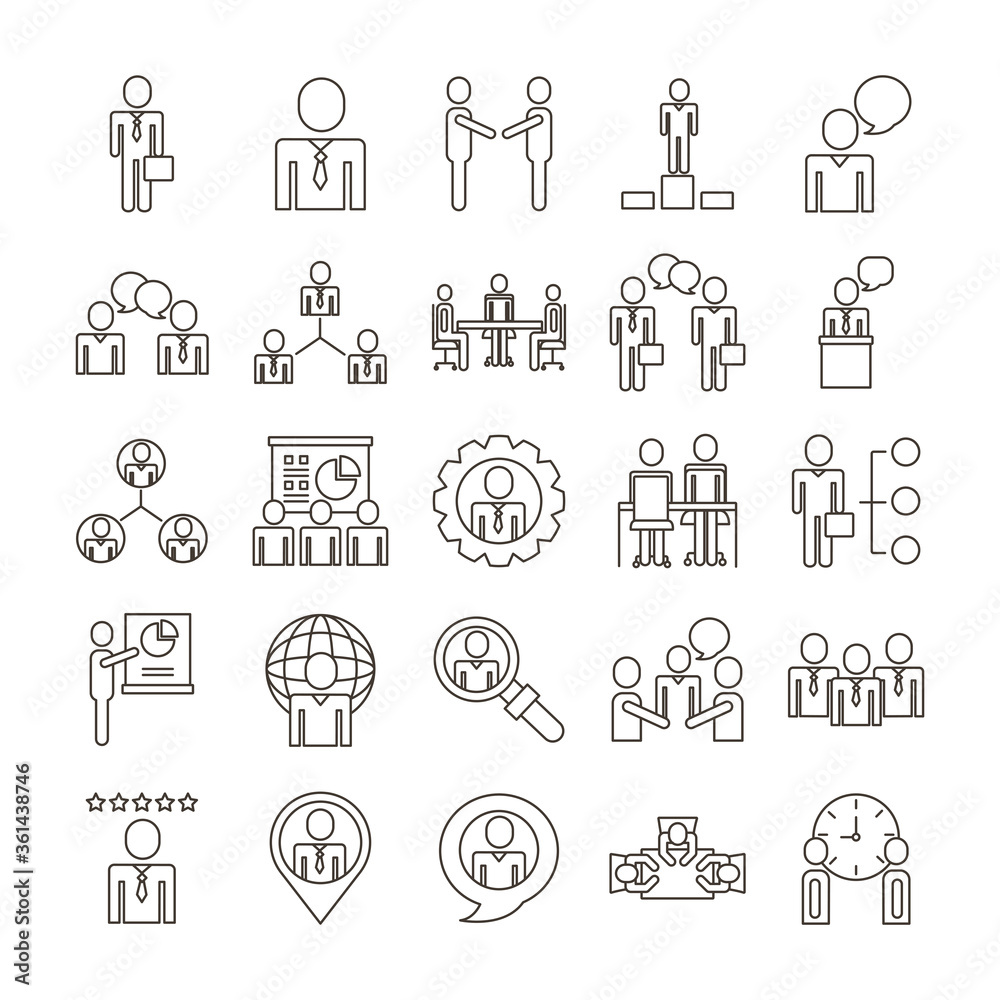 bundle of business people avatars set icons bundle of business people avatars set icons