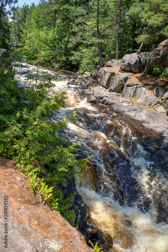 Dave's Falls in Marinette County, Amberg, Wisconsin June 2020 on the Pike River