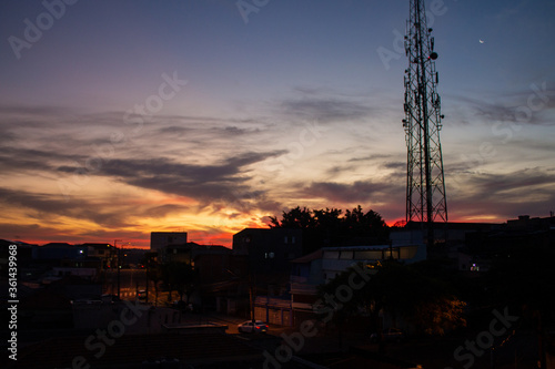 Sunset view in Santo Andre, Sao Paulo, Brazil photo