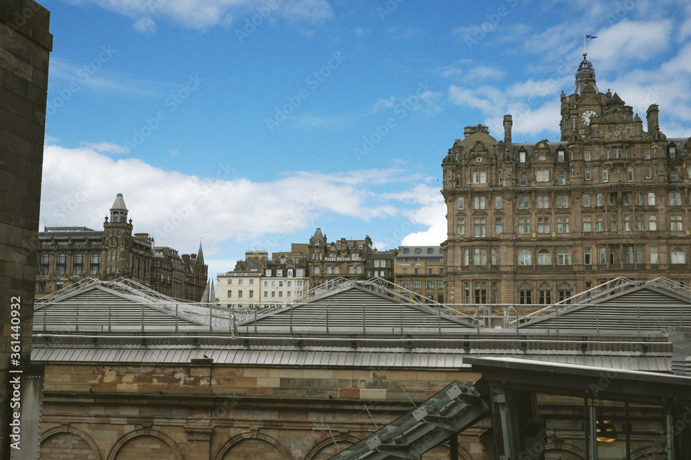 View at the old buildings, city of Edinburgh Scotland.
