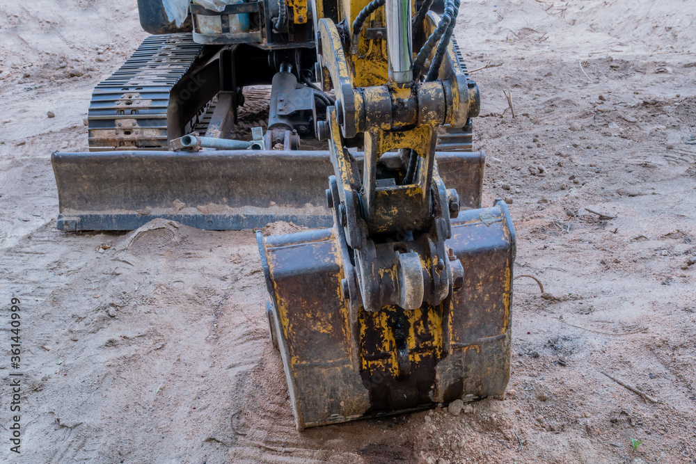 Fototapeta premium Closeup of backhoe bucket