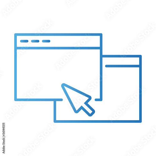 webpage template with cursor gradient style icon