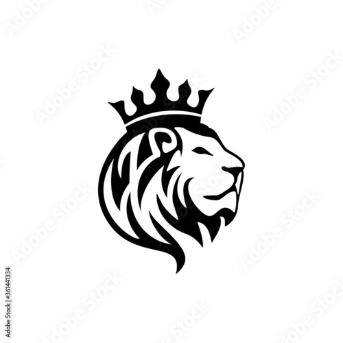 Lion Head logo, Vector Illustration, simple flat style for your company logo