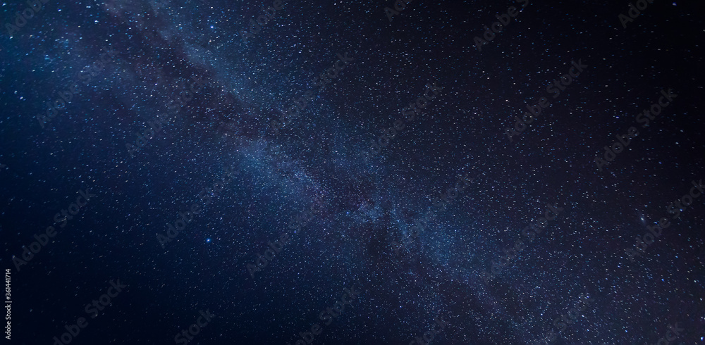 Banner of milky way galaxy with star and noise blue background,Abstract milky way galaxy with stars for background