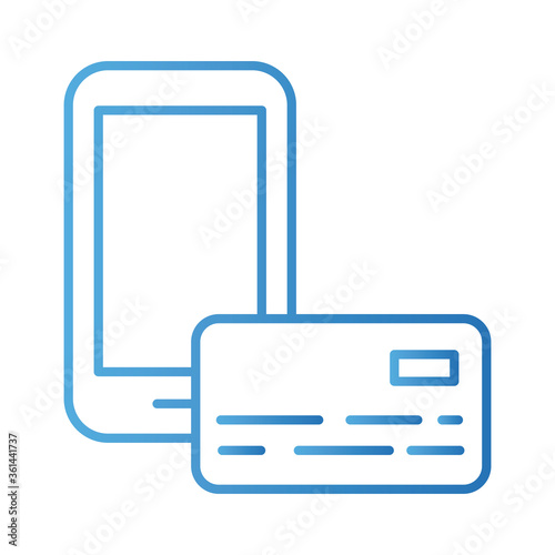 credit card and smartphone payment online gradient degradient style