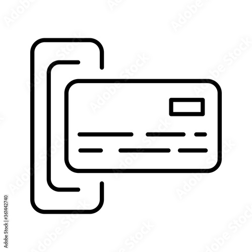 credit card payment online line style icon