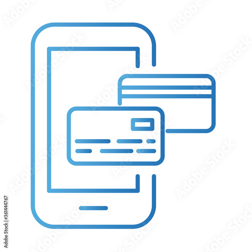 credit card and smartphone payment online gradient degradient style