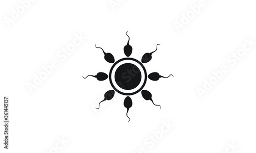 Human sperm cell icon logo template, eps 10