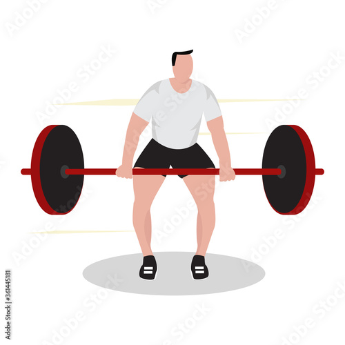 Vector design of a weight lifting fitness illustration