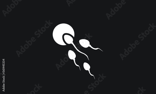 Human sperm cell icon logo template, eps 10