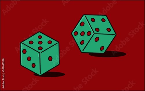vector de dados con fondo rojo photo
