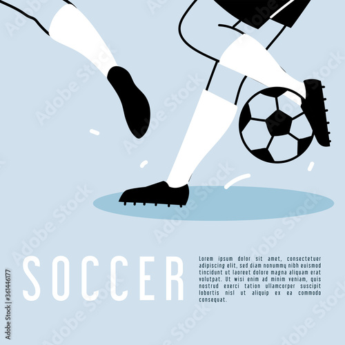 soccer player legs in action or moving with ball