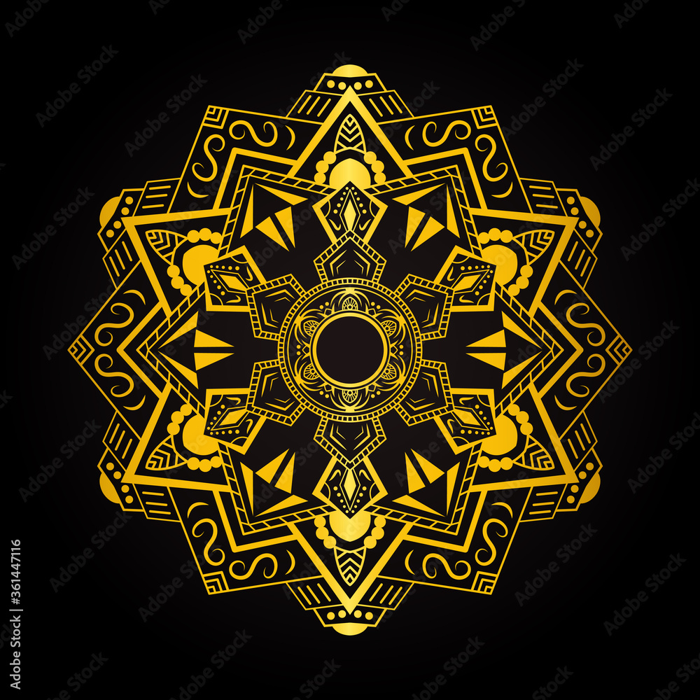 Luxury mandala gold collor background, decorative background with an elegant mandala design, Luxury Mandala Islamic Background with Arabesque Pattern, Ornamental Background