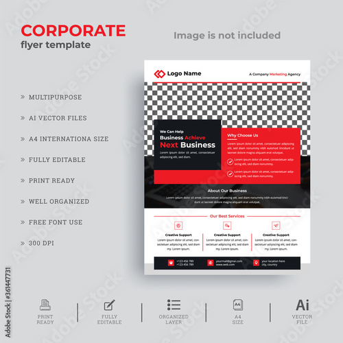 Modern Business Flyer Template | Creative Poster, Brochure Design Use for corporate, company, marketing, print, annual report and business presentations and Multi Purpose. - Vector illustration