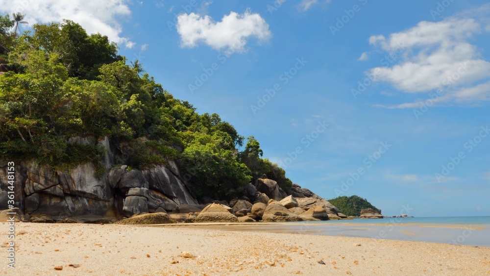 Sand beach on the tropical island of koh Phangan, Thailand Sand beach on the tropical island of koh Phangan, Thailand