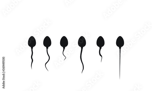 Sperm icon fertilizing egg cell. Logo drawn in flat style.