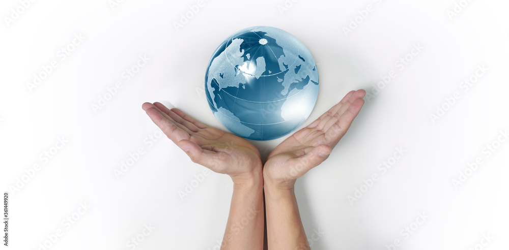 Globe, earth in human hand. Earth image provided by Nasa Globe, earth in human hand. Earth image provided by Nasa