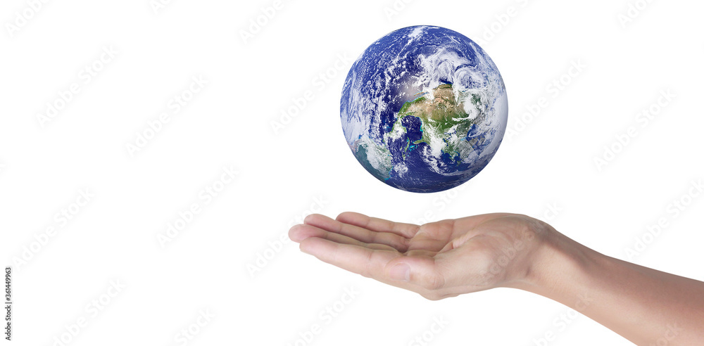 Globe, earth in human hand. Earth image provided by Nasa Globe, earth in human hand. Earth image provided by Nasa
