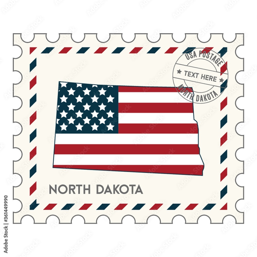 Fototapeta premium Northdakotapostagestamp