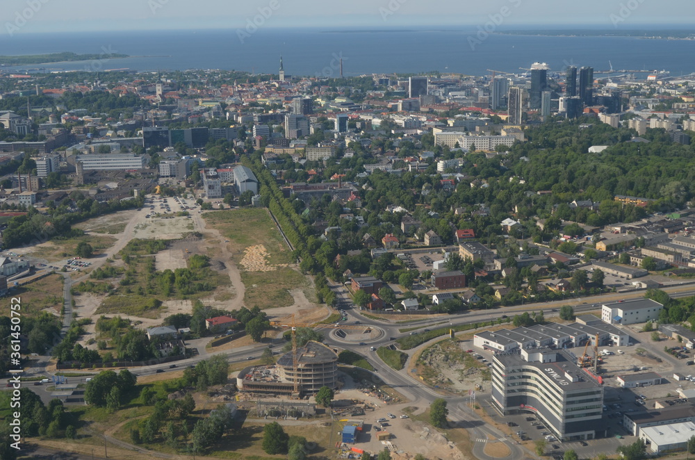 Fototapeta premium Tallinn. View from the airliner 