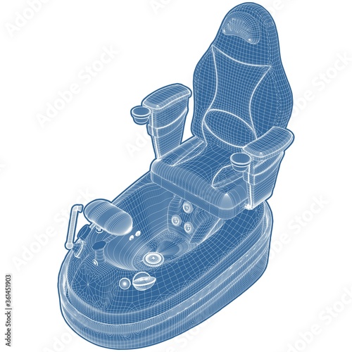 Pedicure Chair Vector. Illustration Isolated On White Background. A Vector Illustration Of Pedicure Chair Background.