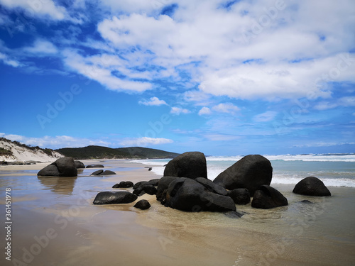 Impressive granite boulders on the West Australia's coastline. 