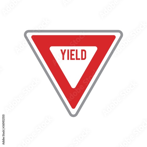 Yield road sign