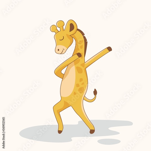 Dabbing Giraffe Cute Dab Dance Cartoon