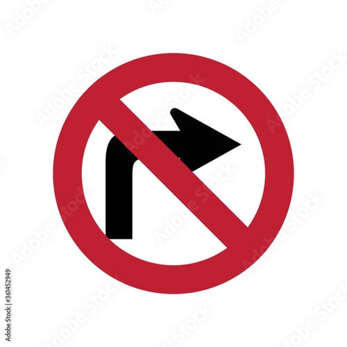 Free Download Do not turn right sign - GFXLoad