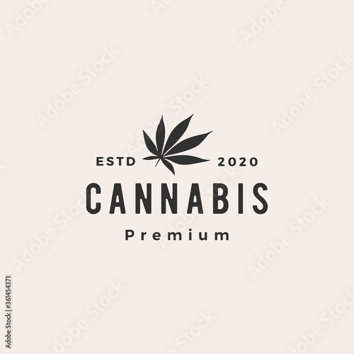 cannabis hipster vintage logo vector icon illustration
