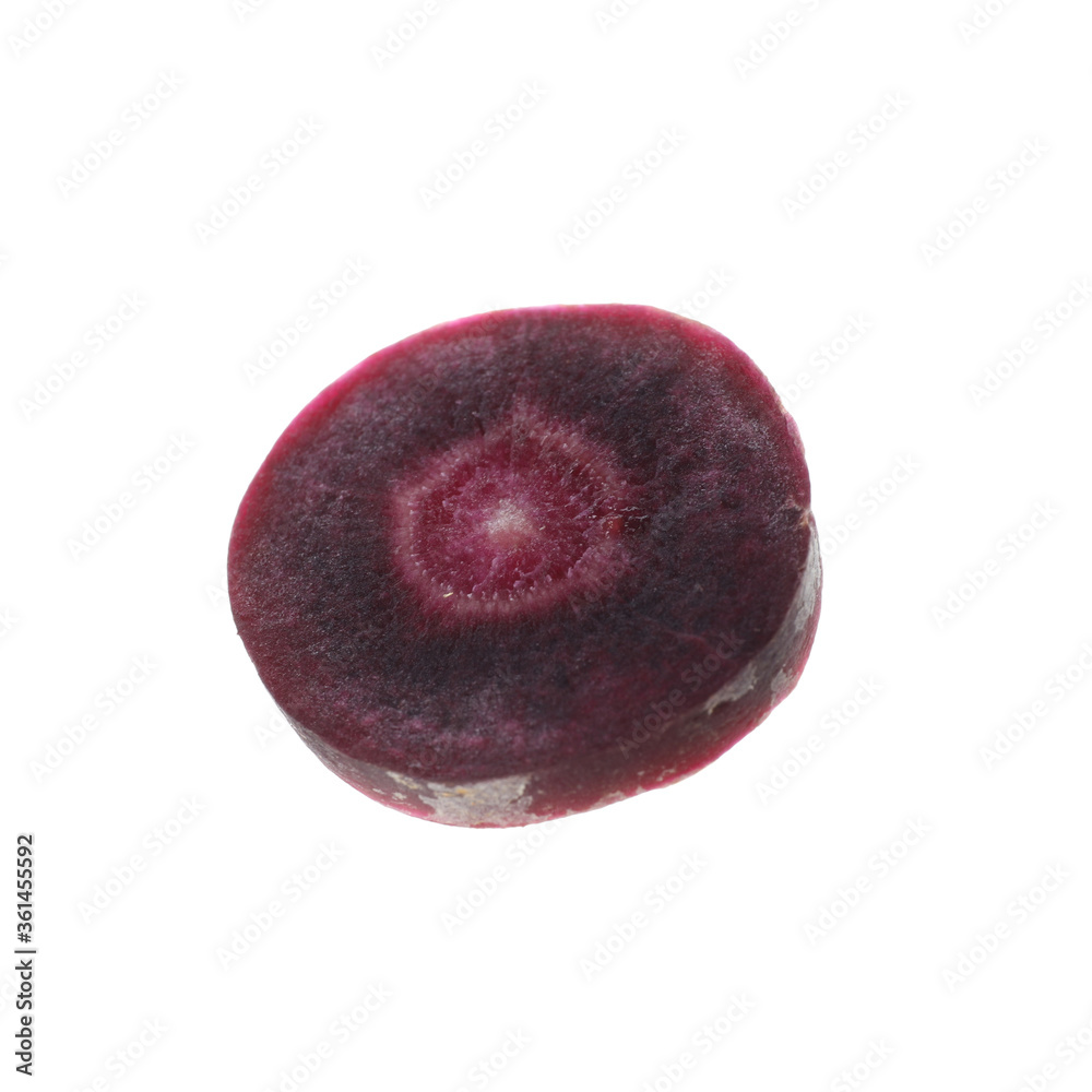 Slice of raw purple carrot isolated on white Slice of raw purple carrot isolated on white