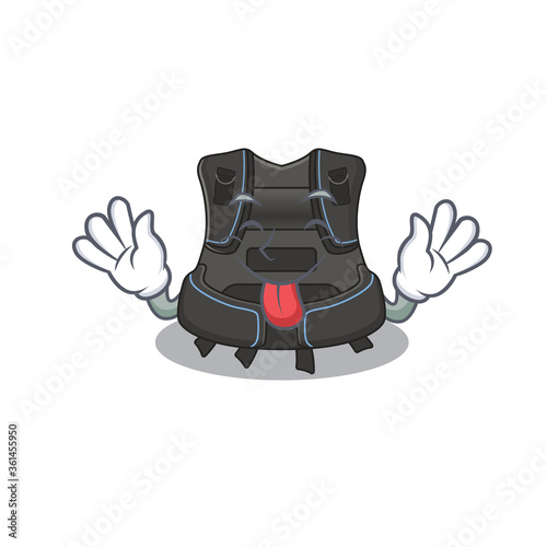 amusing scuba buoyancy compensator cartoon picture style with tongue out face