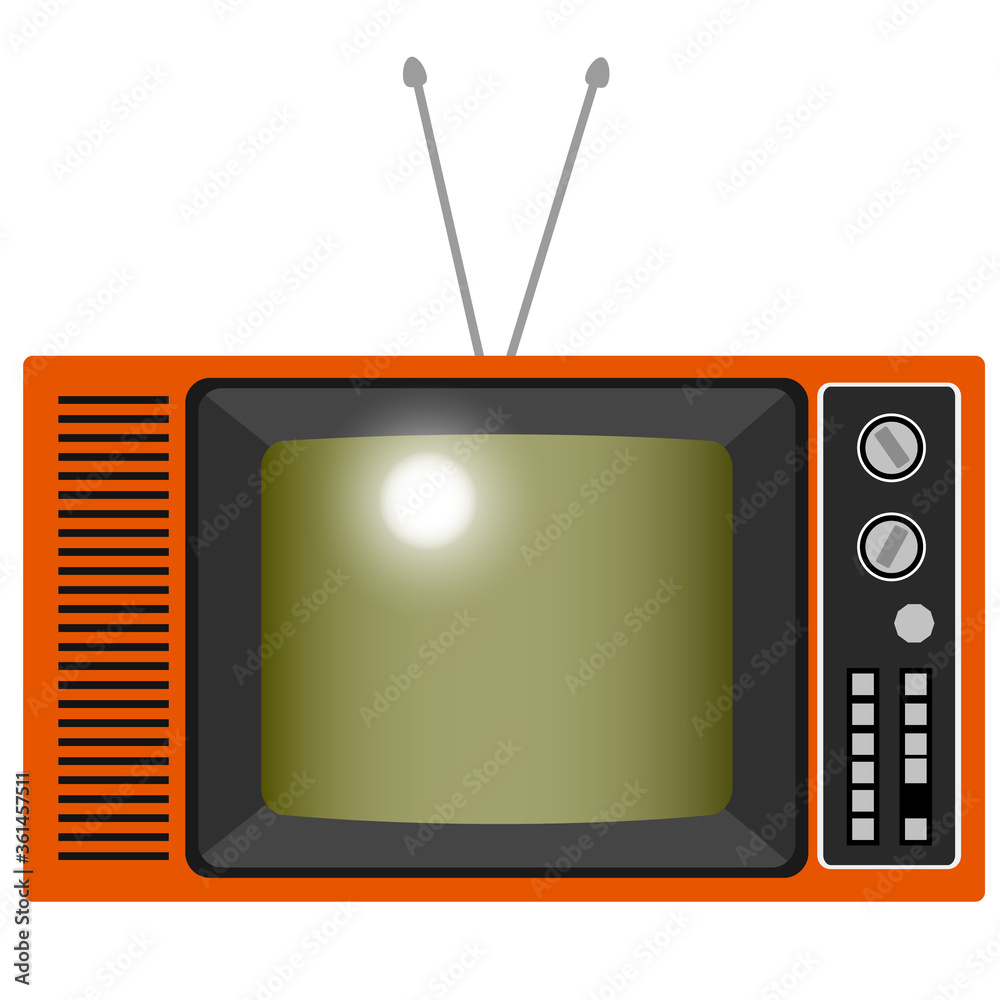 リアルでレトロな可愛いテレビのイラスト Vector De Stock Adobe Stock