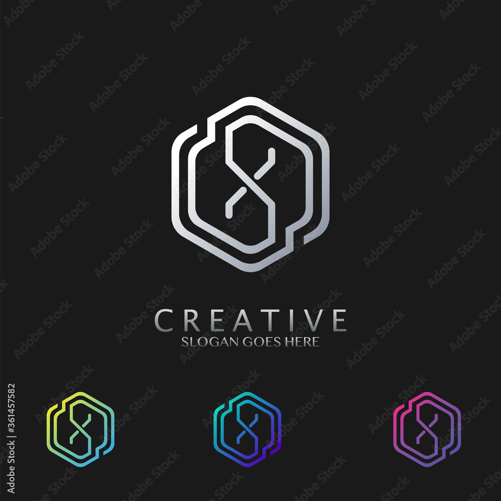 Hexagon X Letter logo vector design for technology business Hexagon X Letter logo vector design for technology business