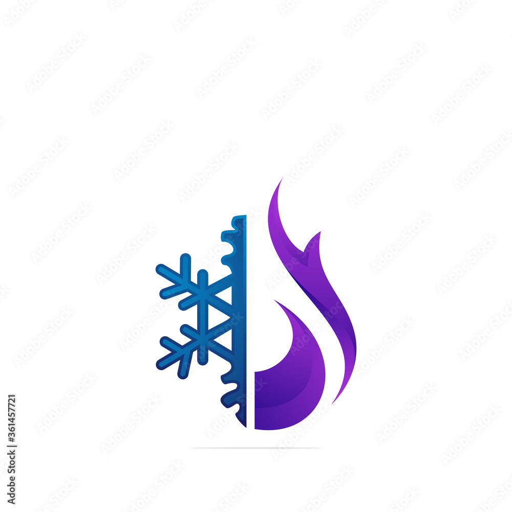 Obraz premium Fire cold snow logo design template