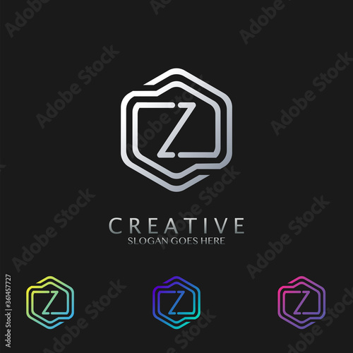 Hexagon Z Letter logo vector design for technology business