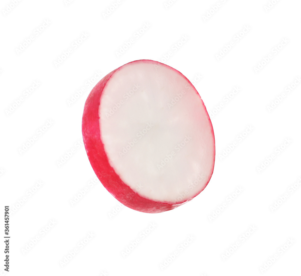Piece of fresh ripe radish isolated on white Piece of fresh ripe radish isolated on white