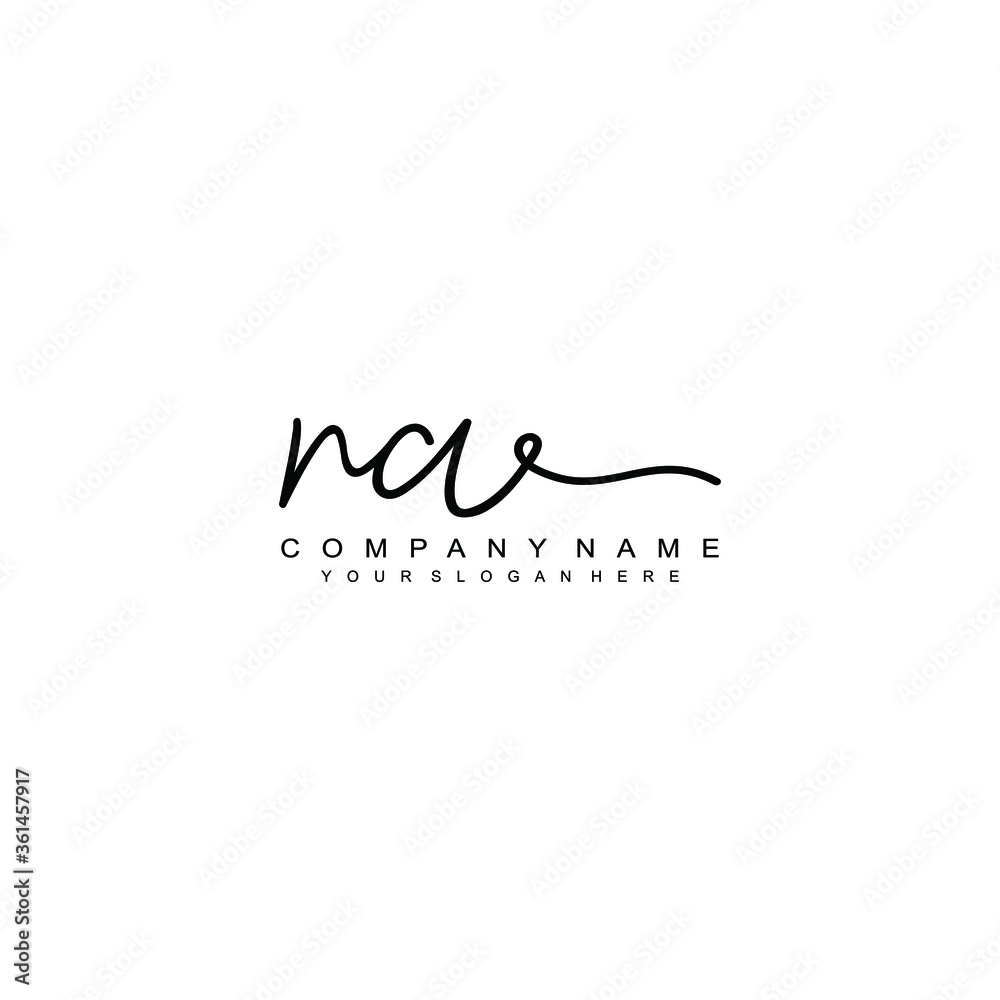 NA initials signature logo. Handwriting logo vector templates. Hand drawn Calligraphy lettering Vector illustration.