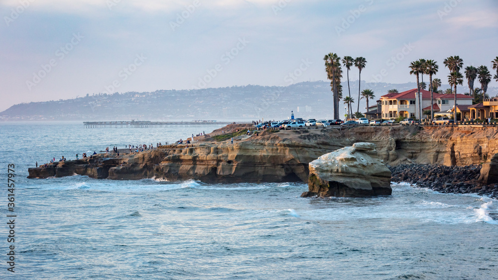 Sunset at the sunset cliff, San Diego, California