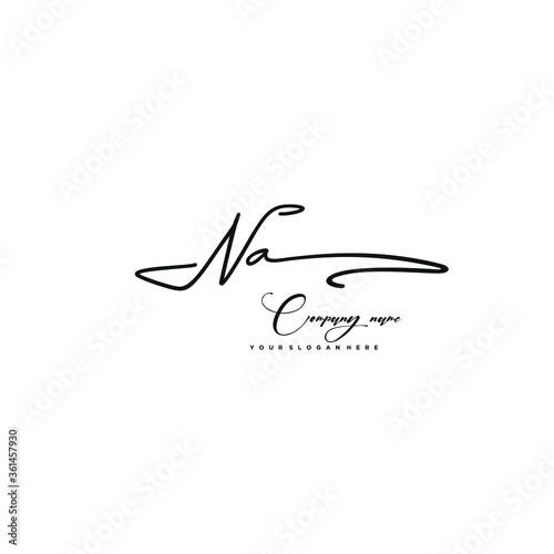 NA initials signature logo. Handwriting logo vector templates. Hand drawn Calligraphy lettering Vector illustration.