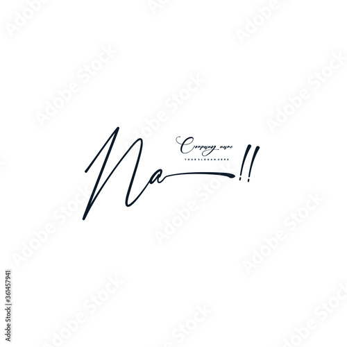 NA initials signature logo. Handwriting logo vector templates. Hand drawn Calligraphy lettering Vector illustration.