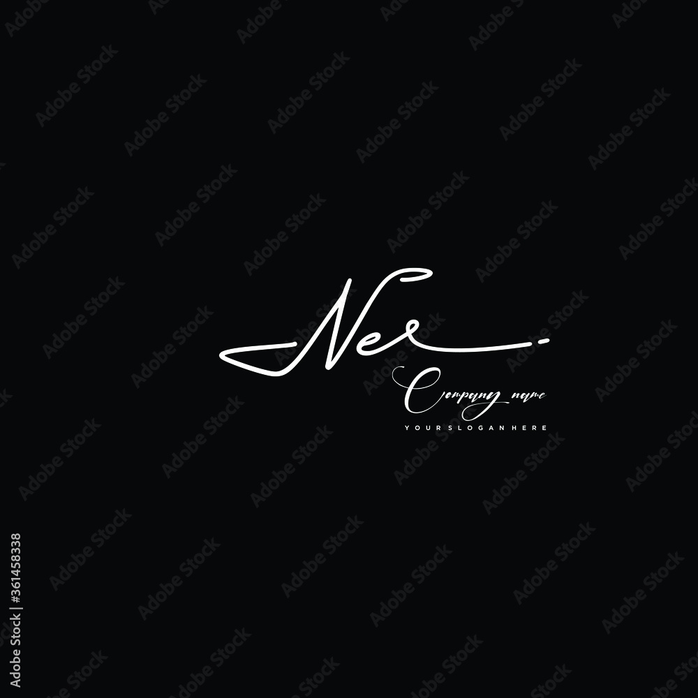 NE initials signature logo. Handwriting logo vector templates. Hand drawn Calligraphy lettering Vector illustration. NE initials signature logo. Handwriting logo vector templates. Hand drawn Calligraphy lettering Vector illustration.