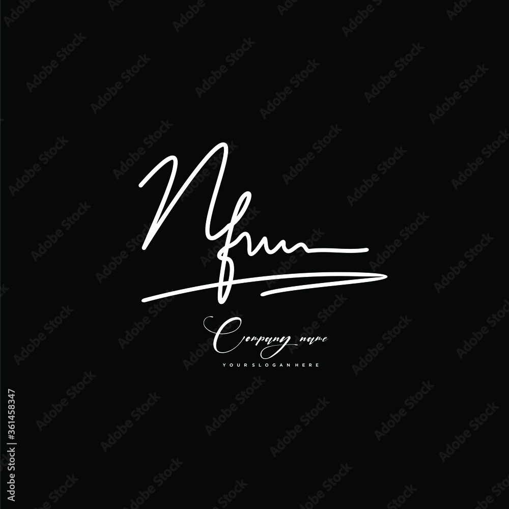 NF initials signature logo. Handwriting logo vector templates. Hand drawn Calligraphy lettering Vector illustration. NF initials signature logo. Handwriting logo vector templates. Hand drawn Calligraphy lettering Vector illustration.