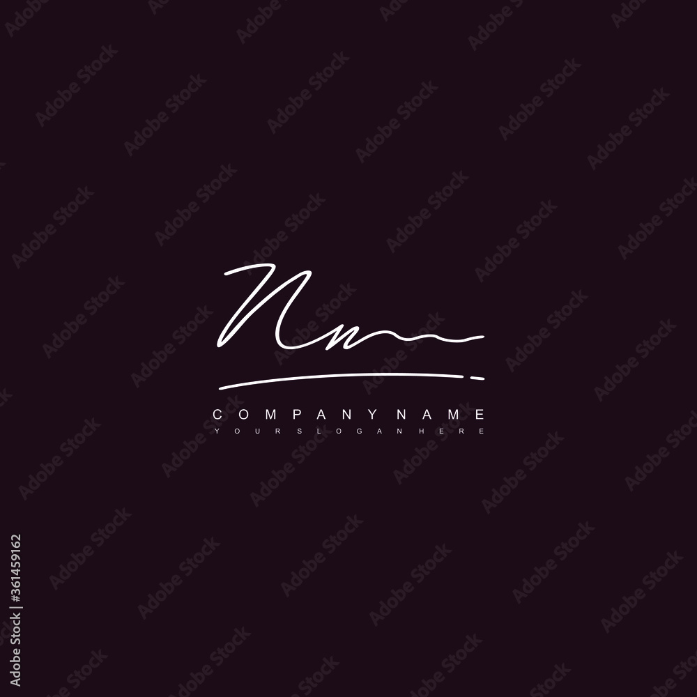 Fototapeta premium NN initials signature logo. Handwriting logo vector templates. Hand drawn Calligraphy lettering Vector illustration.
