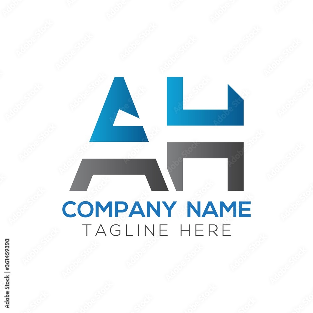 Initial AH Letter Logo Design Modern Business Typography Vector Template. Creative Linked Letter AH Logo Design Initial AH Letter Logo Design Modern Business Typography Vector Template. Creative Linked Letter AH Logo Design
